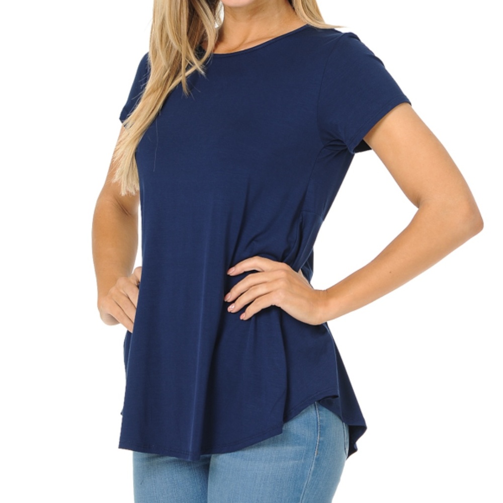 SHORT SLEEVE TOP WITH BACK RUFFLE - Picture 3 of 4